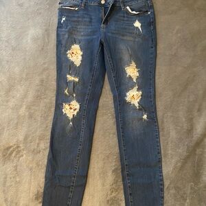 Judy Blue Distressed Skinny Blue Jeans